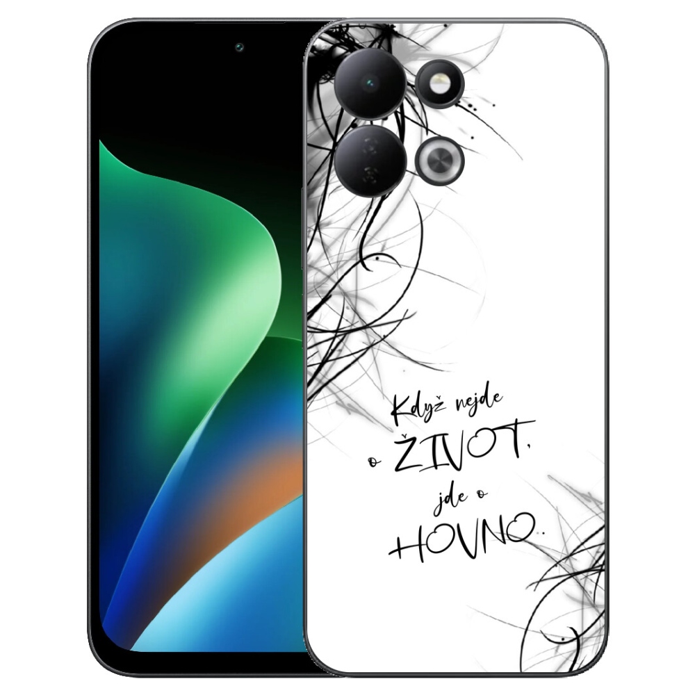 Gélový kryt mmCase na Xiaomi Redmi 17 4G/5G - vtipný text 16 biele pozadie