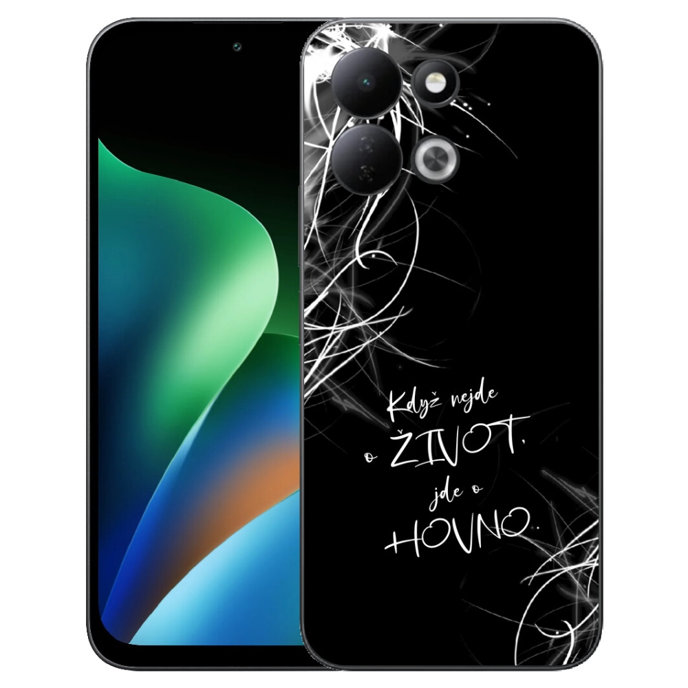 Gélový kryt mmCase na Xiaomi Redmi 17 4G/5G - vtipný text 16 čierne pozadie