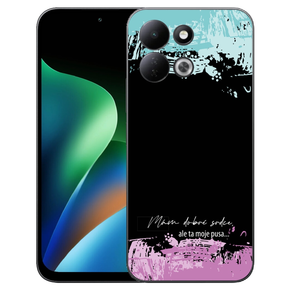 Gélový kryt mmCase na Xiaomi Redmi 17 4G/5G - vtipný text 3 čierne pozadie