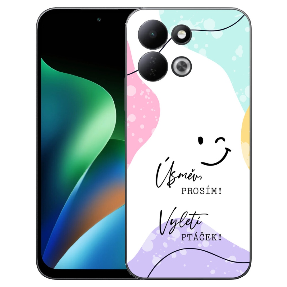 Gélový kryt mmCase na Xiaomi Redmi 17 4G/5G - vtipný text 4 biele pozadie