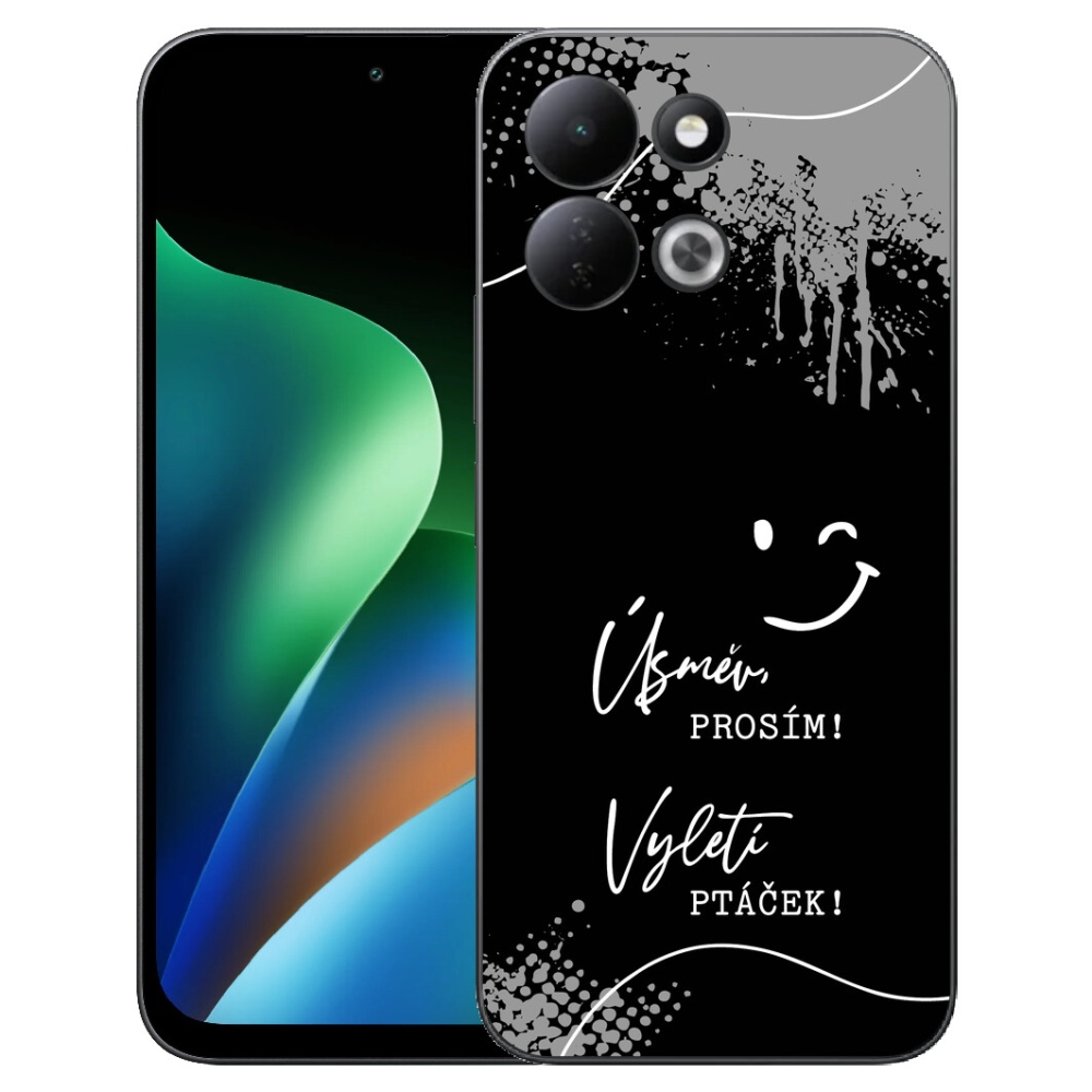 Gélový kryt mmCase na Xiaomi Redmi 17 4G/5G - vtipný text 4 čierne pozadie