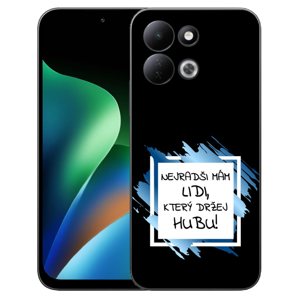Gélový kryt mmCase na Xiaomi Redmi 17 4G/5G - vtipný text 7 bieločierne pozadie