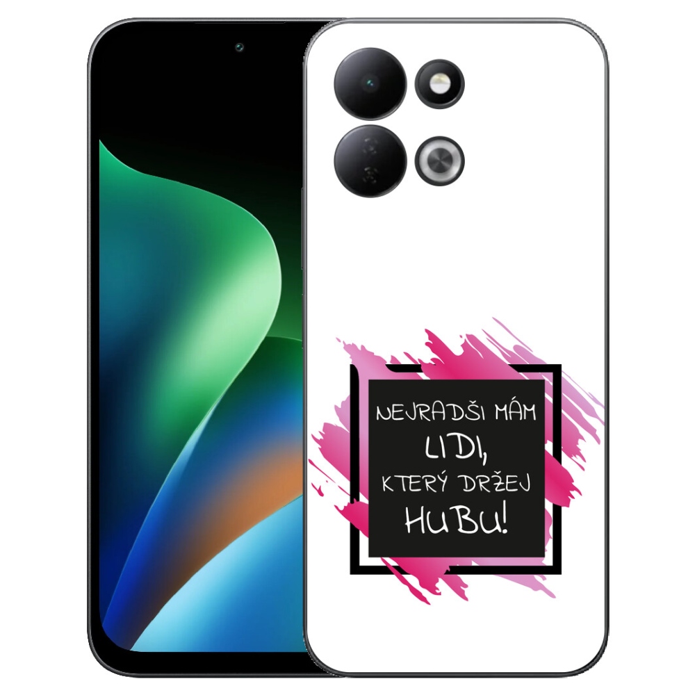 Gélový kryt mmCase na Xiaomi Redmi 17 4G/5G - vtipný text 7 čiernobiele pozadie