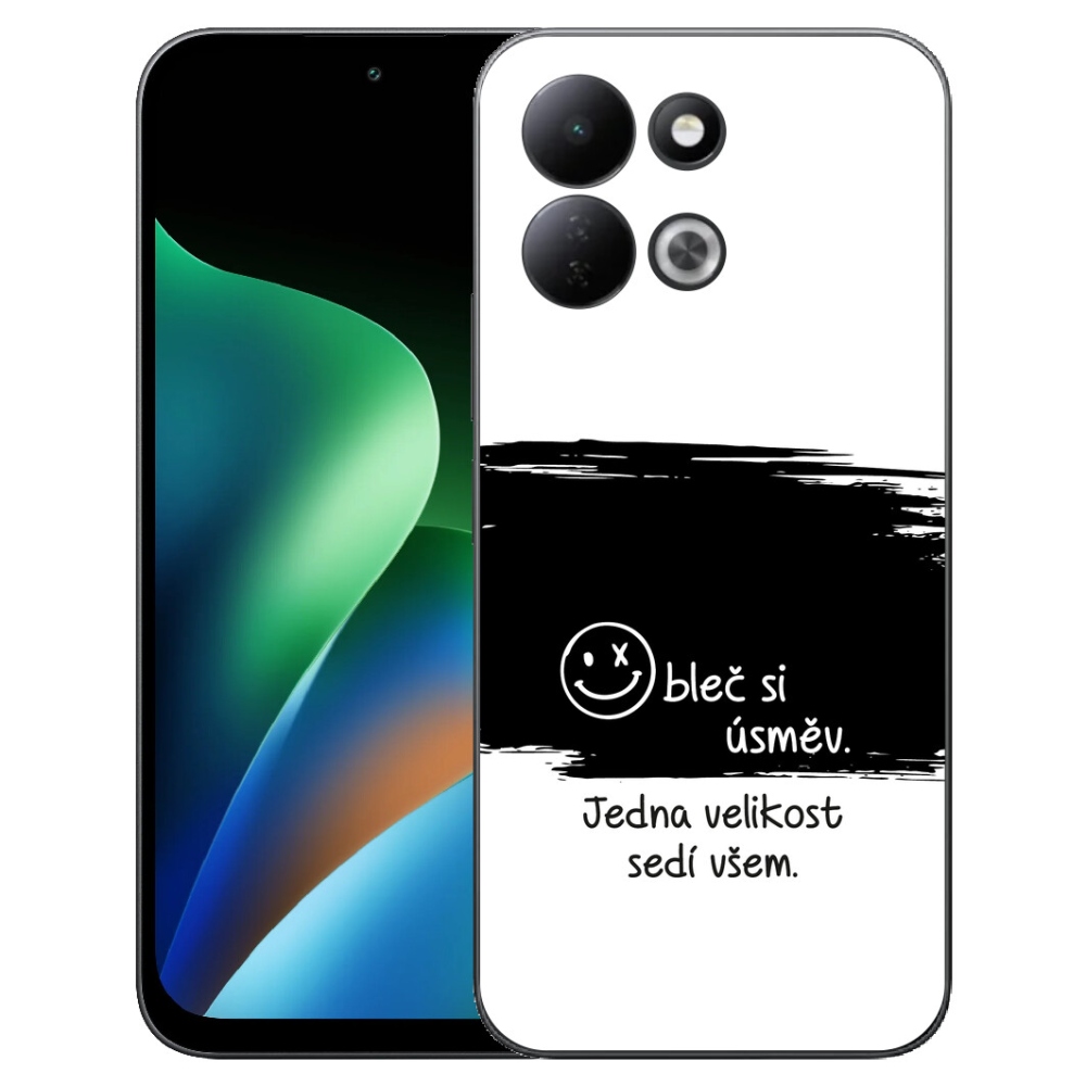 Gélový kryt mmCase na Xiaomi Redmi 17 4G/5G - vtipný text 8 čiernobiele pozadie