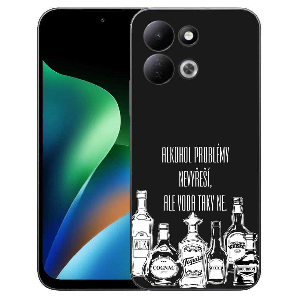 Gélový kryt mmCase na Xiaomi Redmi 17 4G/5G - vtipný text čierne pozadie