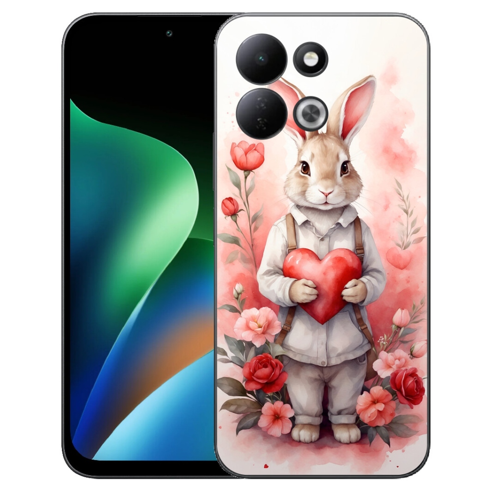 Gélový kryt mmCase na Xiaomi Redmi 17 4G/5G - zajac so srdiečkom
