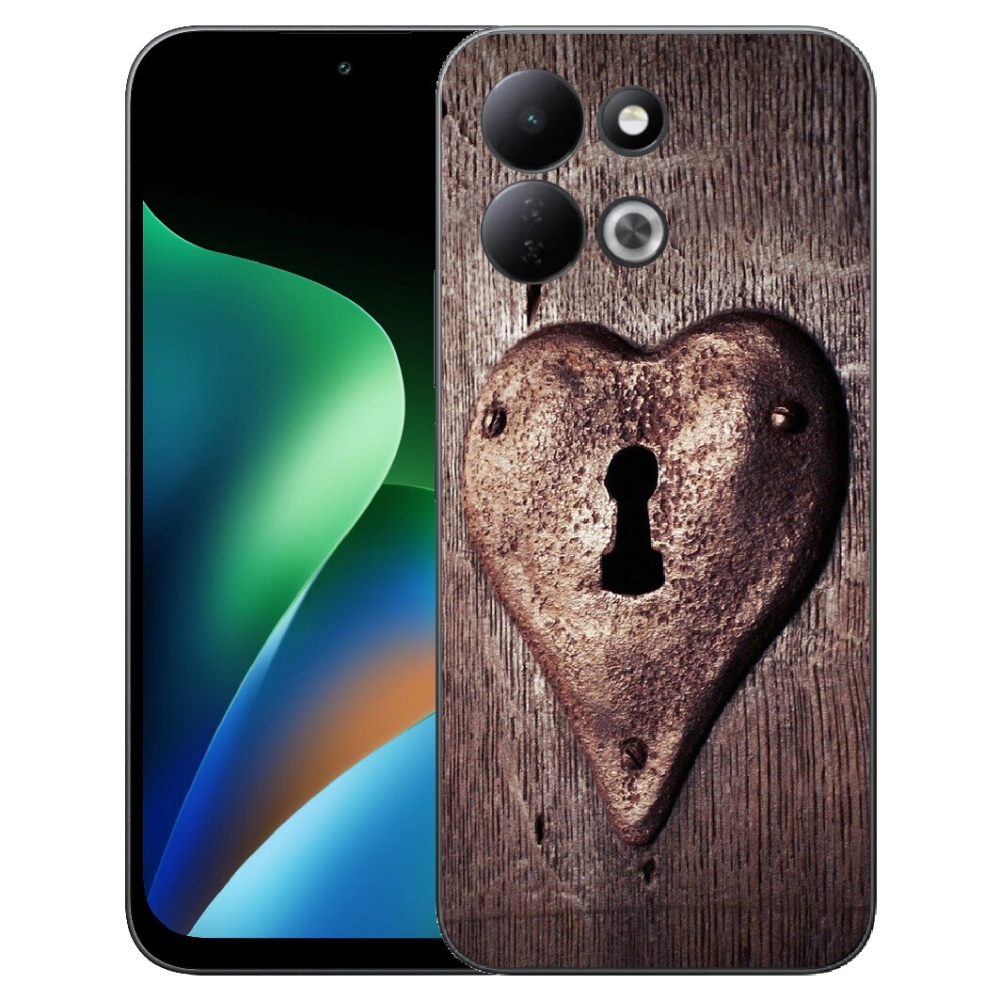Gélový kryt mmCase na Xiaomi Redmi 17 4G/5G - zámok v tvare srdca