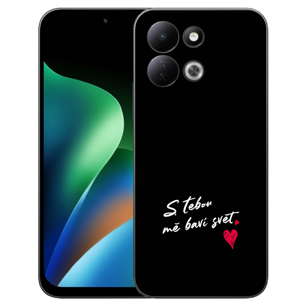 Gélový kryt mmCase na Xiaomi Redmi 17 4G/5G - zamilovaný text 1 čierne pozadie