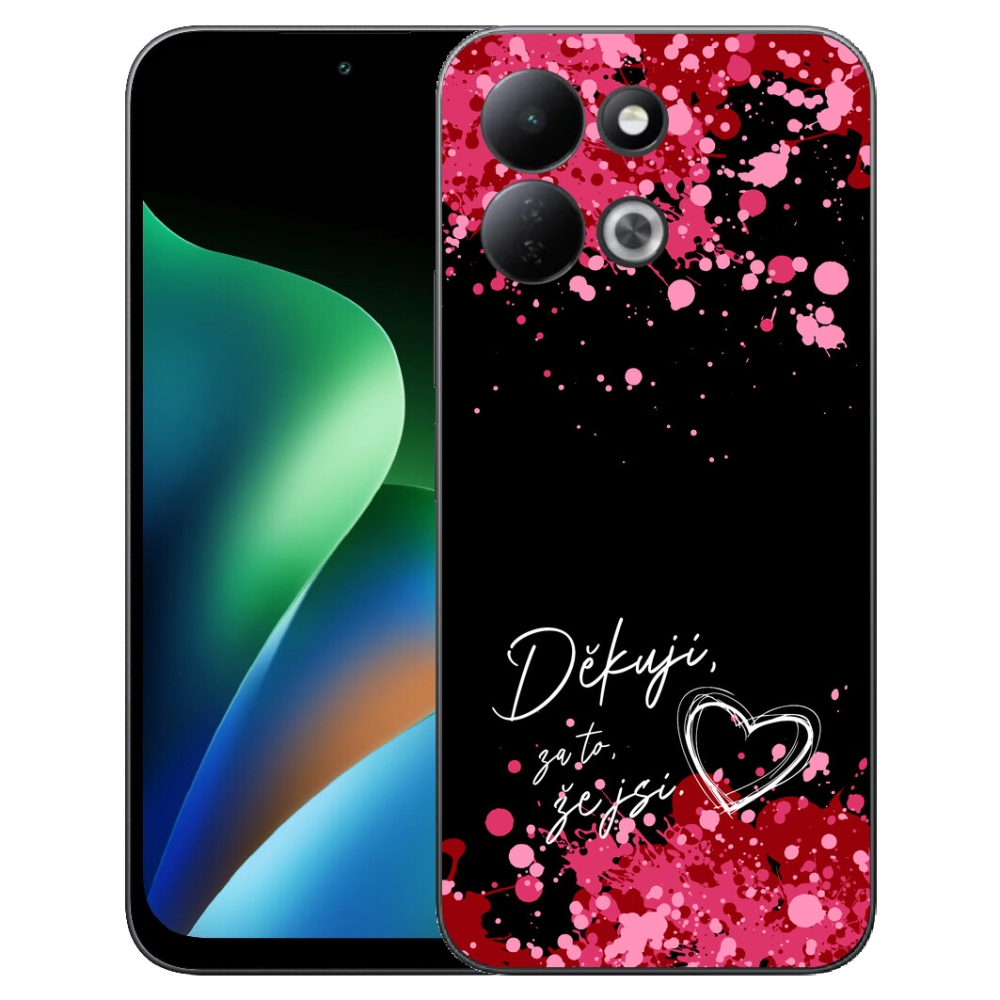Gélový kryt mmCase na Xiaomi Redmi 17 4G/5G - zamilovaný text 2 čierne pozadie