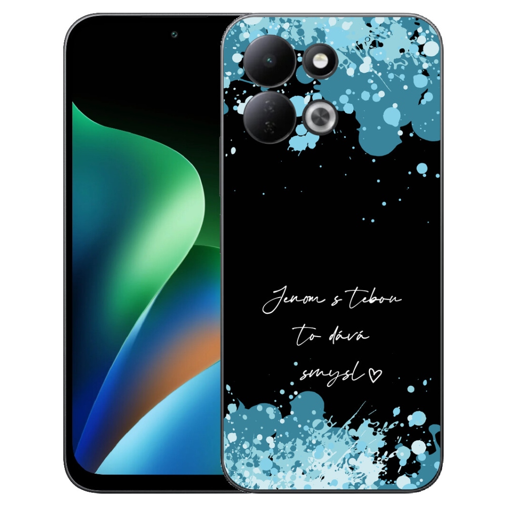 Gélový kryt mmCase na Xiaomi Redmi 17 4G/5G - zamilovaný text čierne pozadie