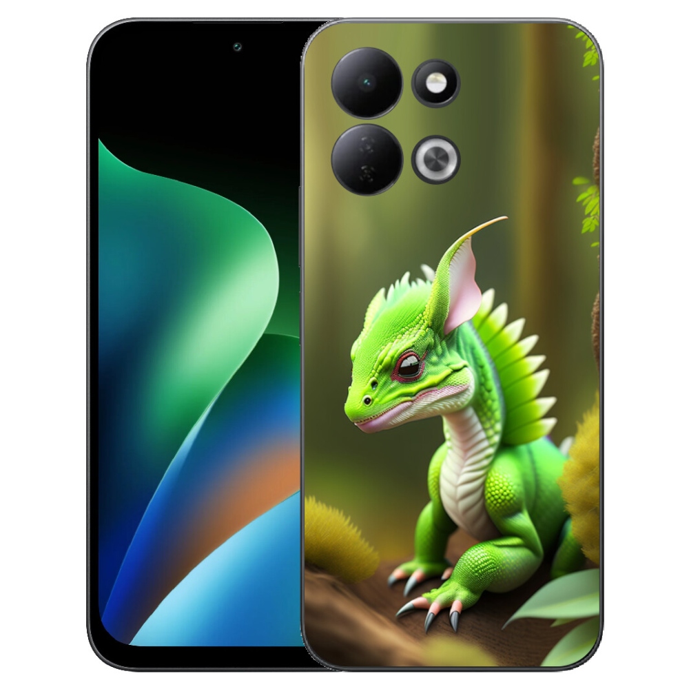 Gélový kryt mmCase na Xiaomi Redmi 17 4G/5G - zelený dráčik