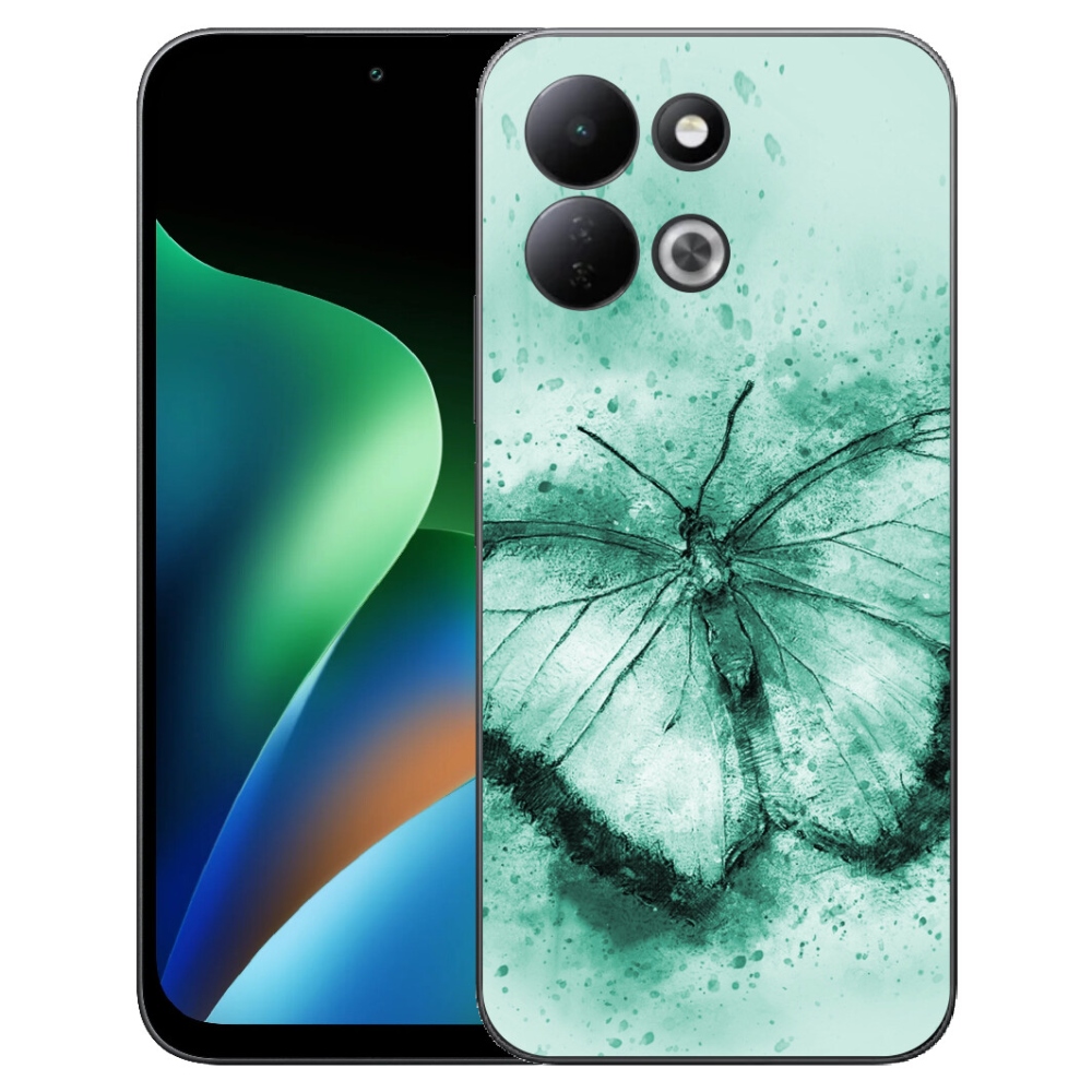 Gélový kryt mmCase na Xiaomi Redmi 17 4G/5G - zelený motýľ