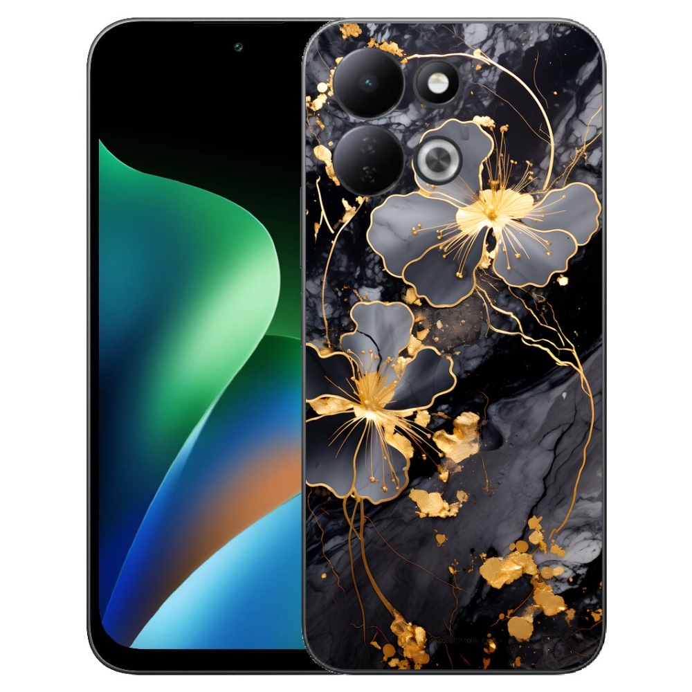 Gélový kryt mmCase na Xiaomi Redmi 17 4G/5G - zlaté kvety