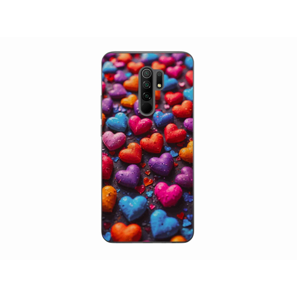 Gélový kryt mmCase na Xiaomi Redmi 9 - farebné srdcia