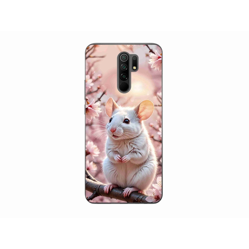 Gélový kryt mmCase na Xiaomi Redmi 9 - biela myš na vetve