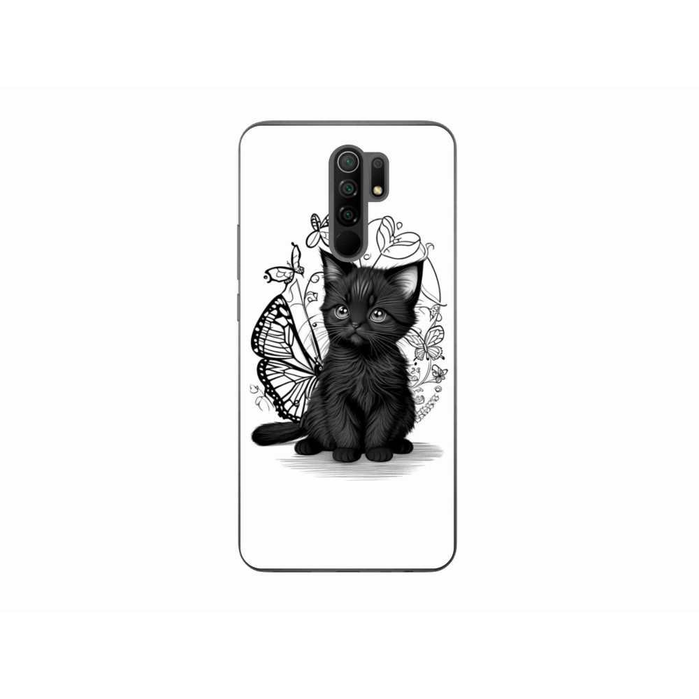 Gélový kryt mmCase na Xiaomi Redmi 9 - čierne mačiatko