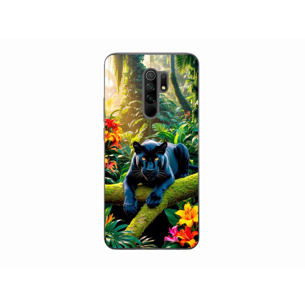 Gélový kryt mmCase na Xiaomi Redmi 9 - čierny panter v džungli