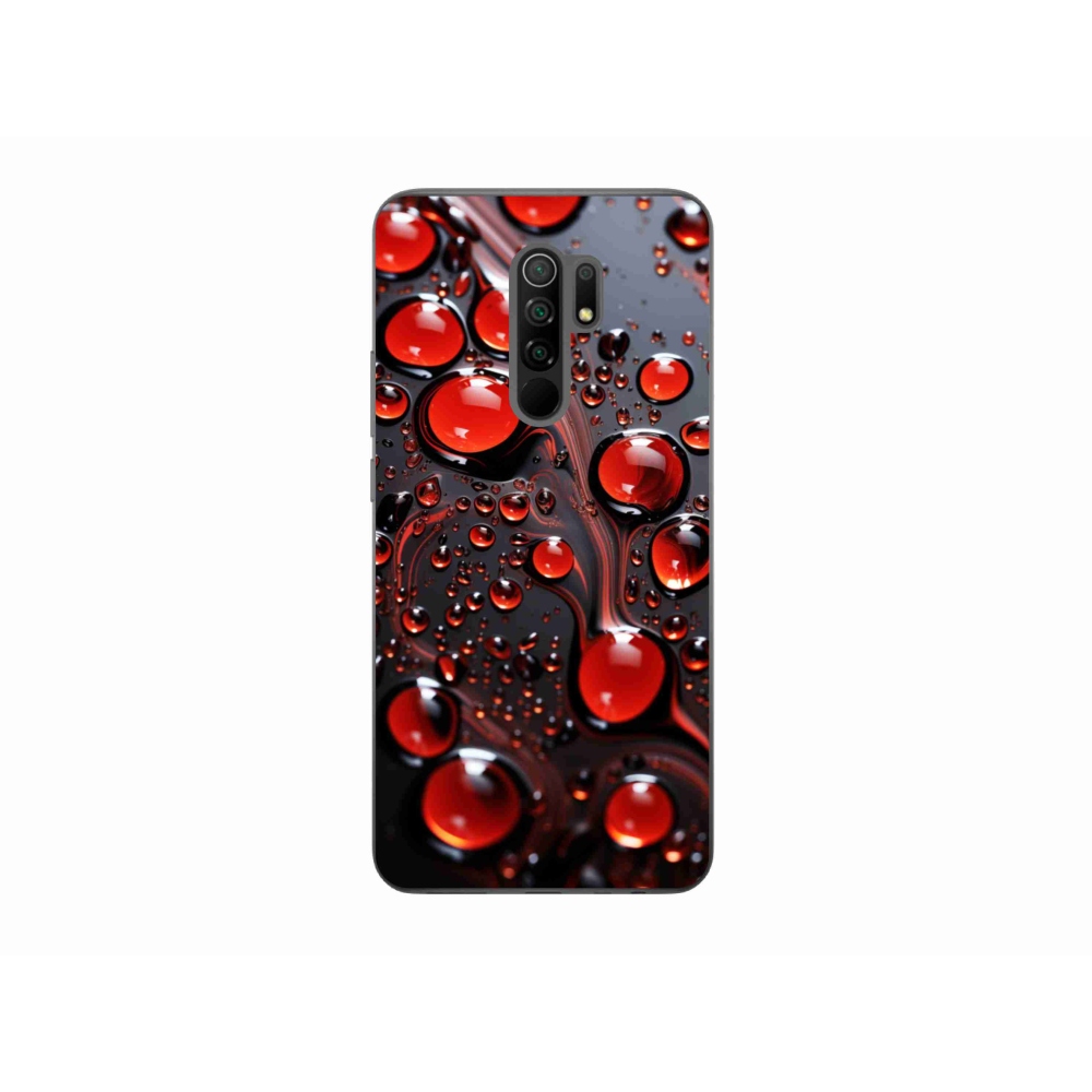 Gélový kryt mmCase na Xiaomi Redmi 9 - červené kvapky 2