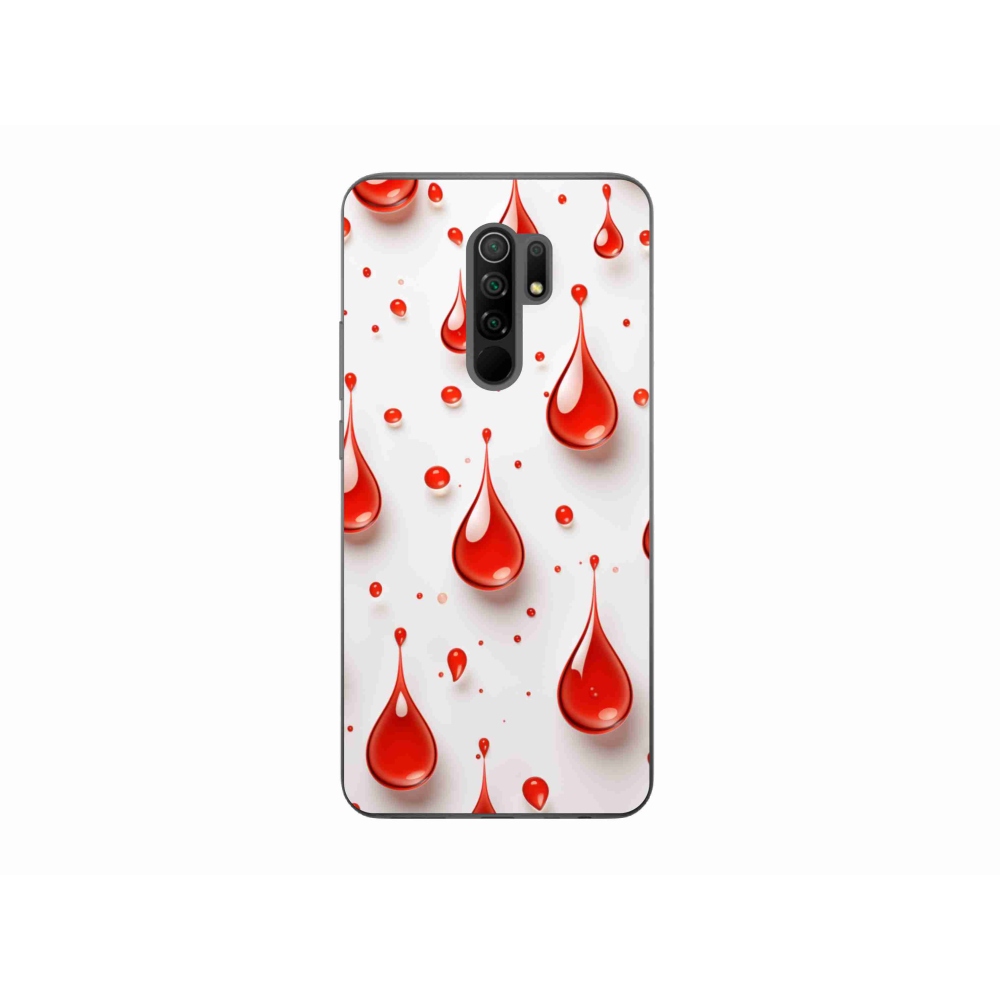 Gélový kryt mmCase na Xiaomi Redmi 9 - červené kvapky