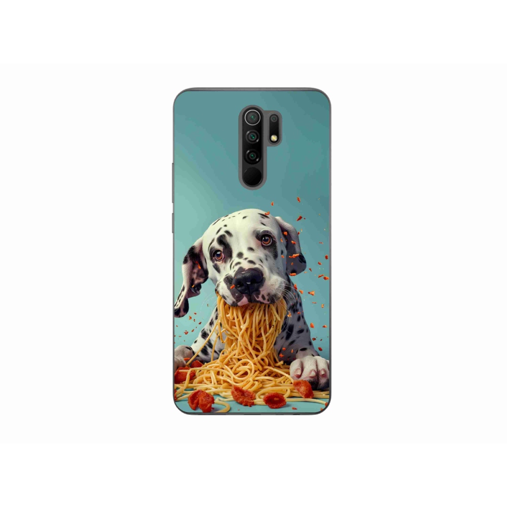 Gélový kryt mmCase na Xiaomi Redmi 9 - dalmatín a špagety
