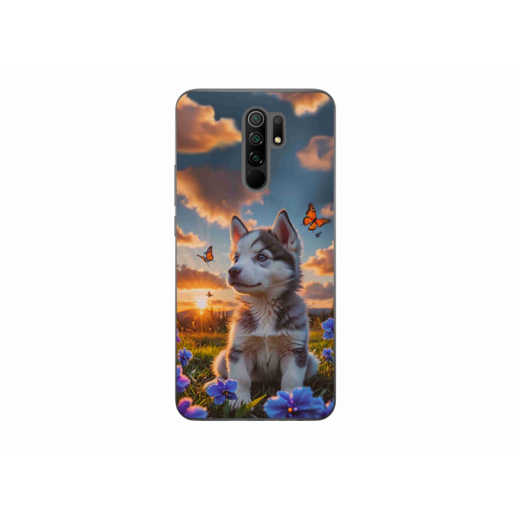 Gélový kryt mmCase na Xiaomi Redmi 9 - husky pri západe slnka