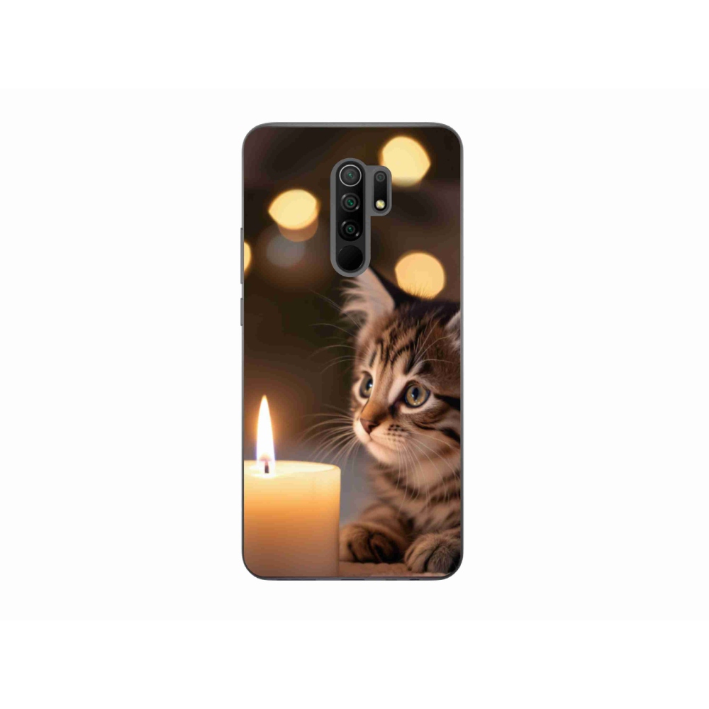 Gélový kryt mmCase na Xiaomi Redmi 9 - mačiatko a sviečka