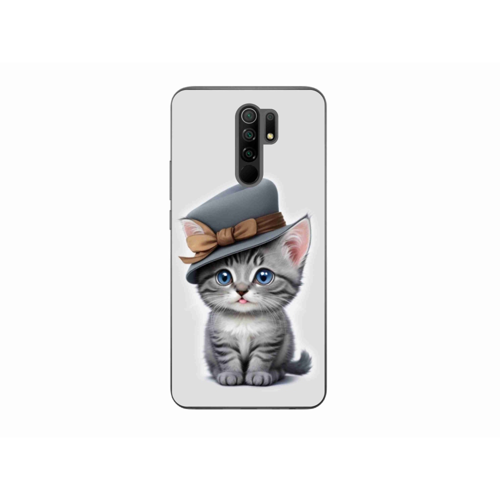 Gélový kryt mmCase na Xiaomi Redmi 9 - mačiatko s klobúkom