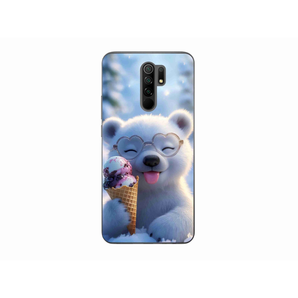 Gélový kryt mmCase na Xiaomi Redmi 9 - medvedík so zmrzlinou