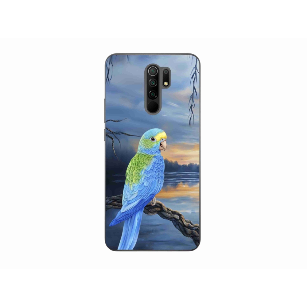 Gélový kryt mmCase na Xiaomi Redmi 9 - modrý papagáj