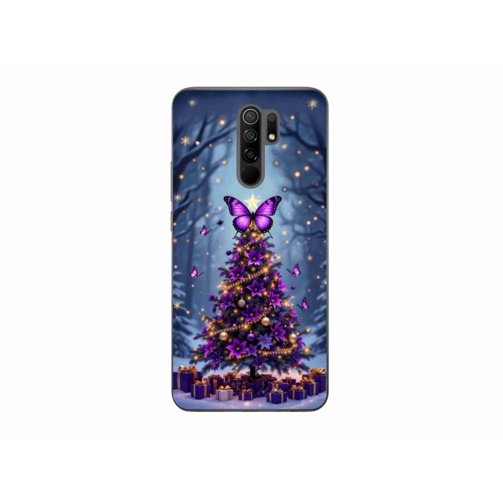 Gélový kryt mmCase na Xiaomi Redmi 9 - motýlí vianočný stromček