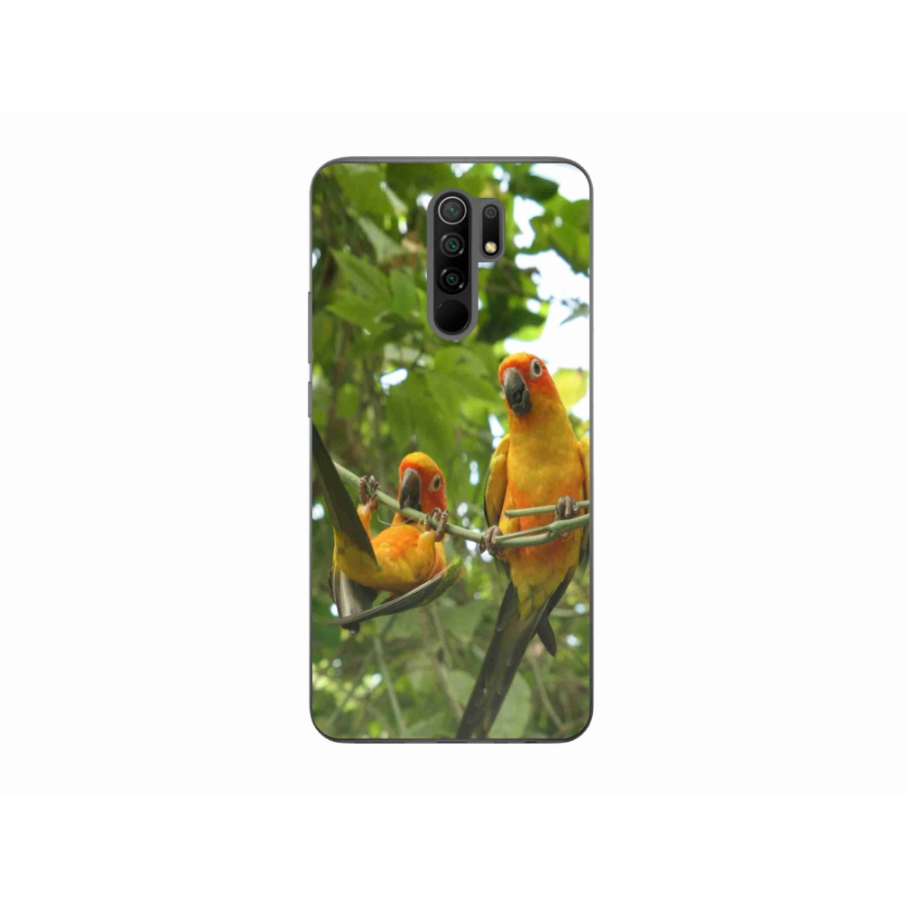 Gélový kryt mmCase na Xiaomi Redmi 9 - papagáje aratingy