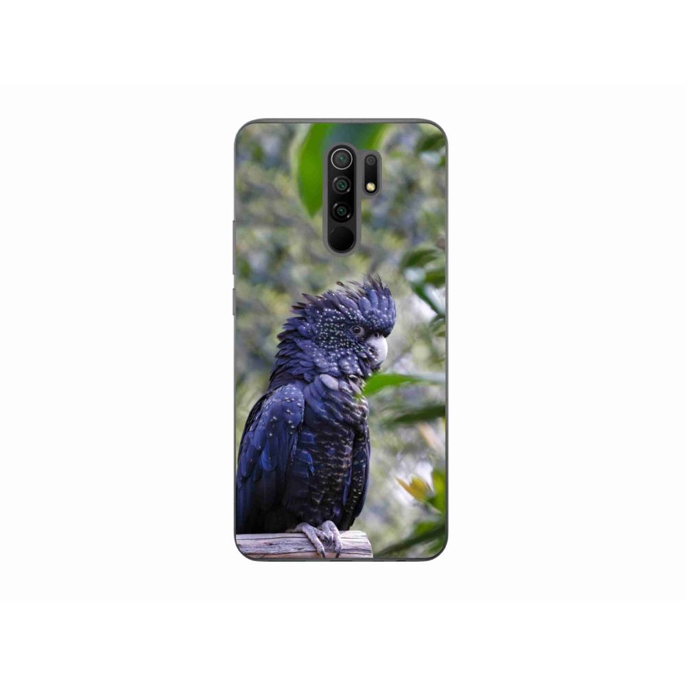 Gélový kryt mmCase na Xiaomi Redmi 9 - papagáj kakadu čierny