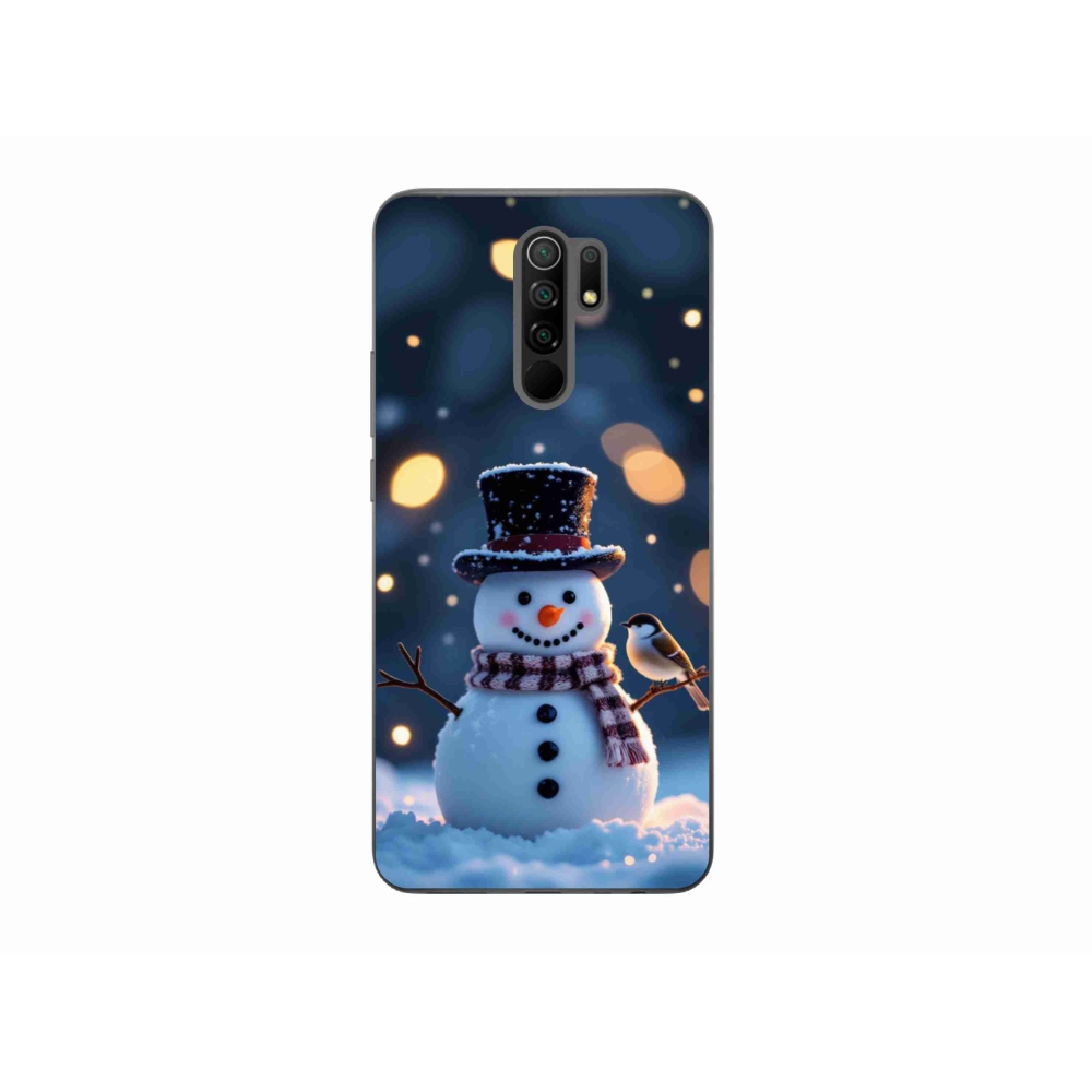 Gélový kryt mmCase na Xiaomi Redmi 9 - vianočný snehuliak