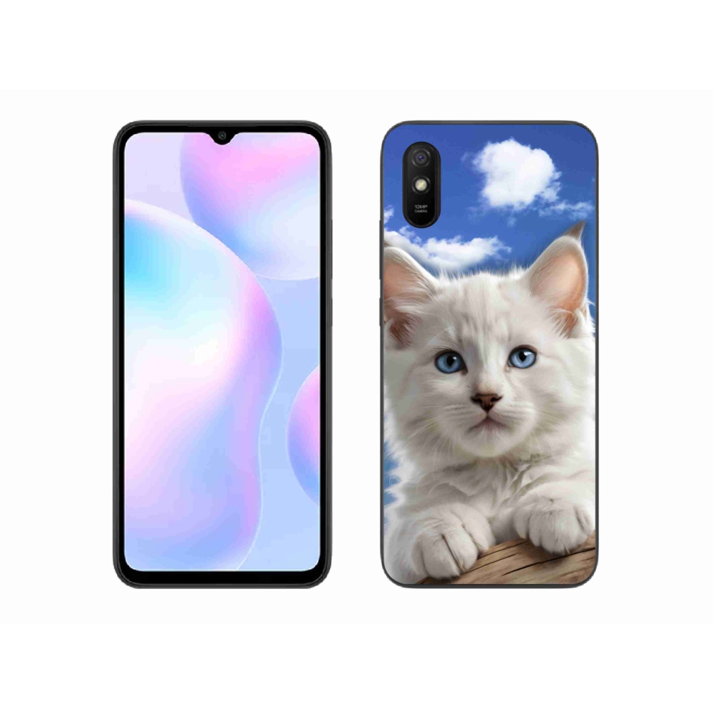 Gélový kryt mmCase na Xiaomi Redmi 9A - mačiatko a oblaky