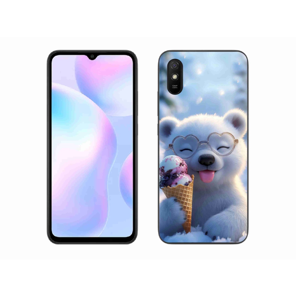 Gélový kryt mmCase na Xiaomi Redmi 9A - medvedík so zmrzlinou