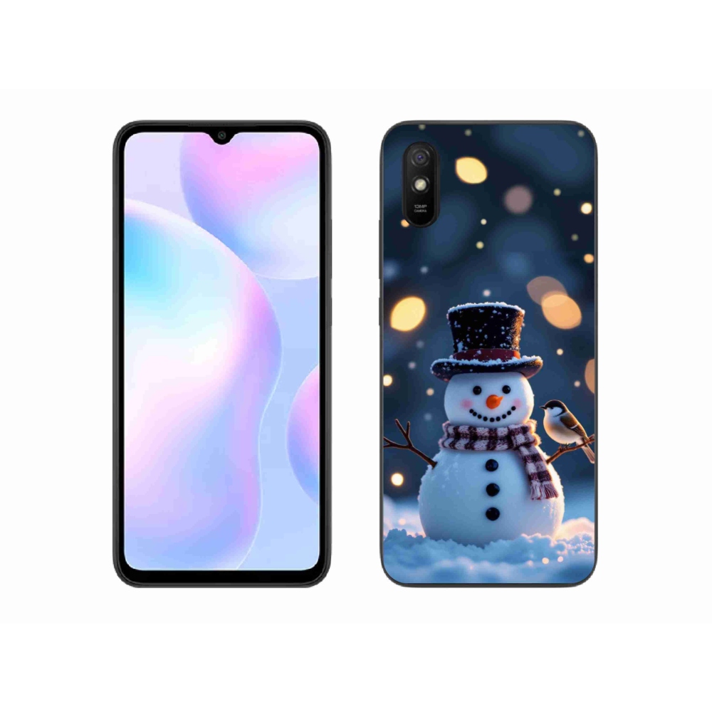 Gélový kryt mmCase na Xiaomi Redmi 9A - vianočný snehuliak