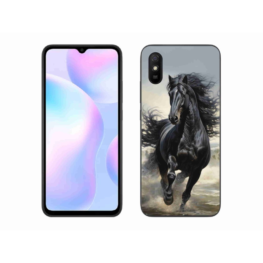 Gélový kryt mmCase na Xiaomi Redmi 9AT - bežiaci čierny kôň