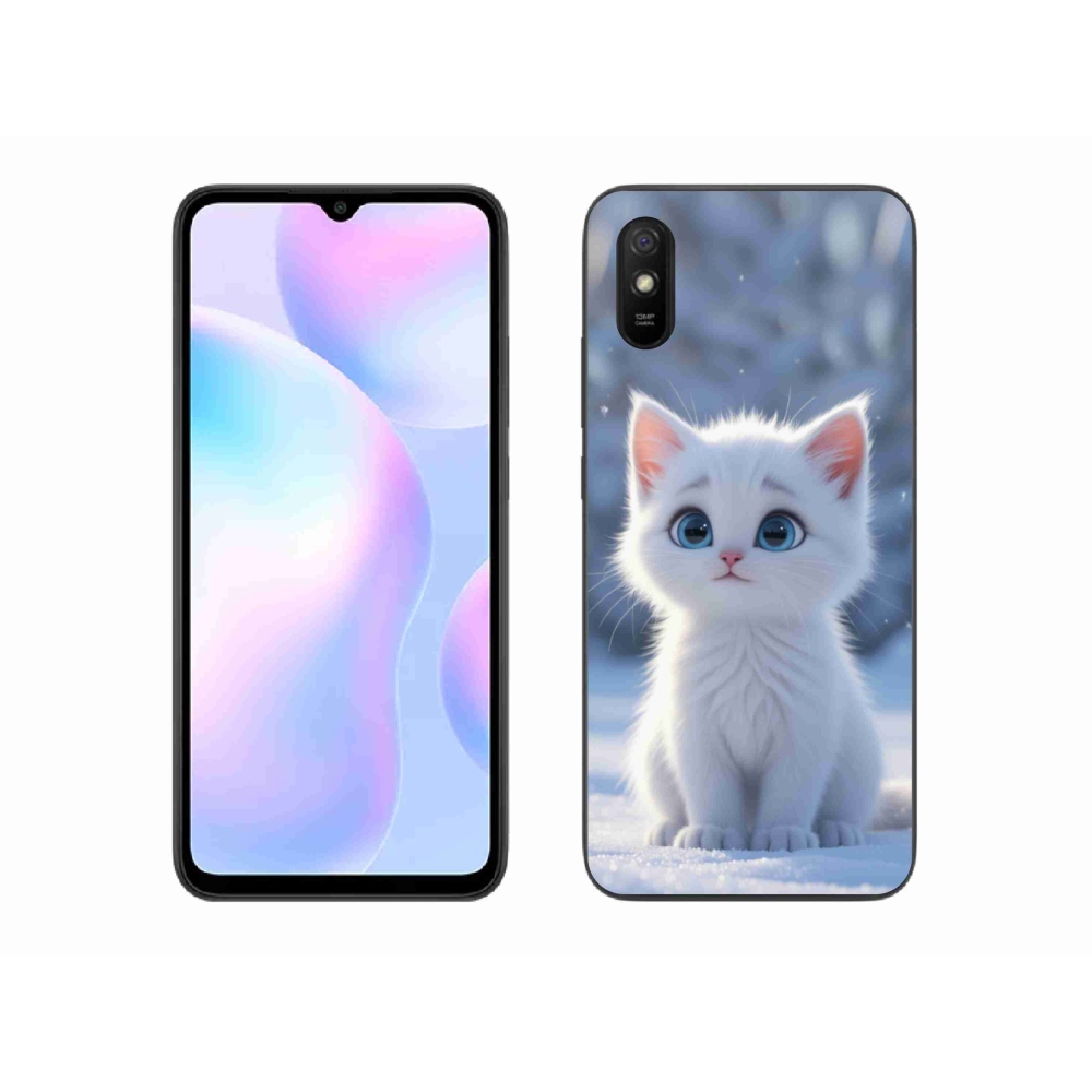 Gélový kryt mmCase na Xiaomi Redmi 9AT - biele mačiatko 3