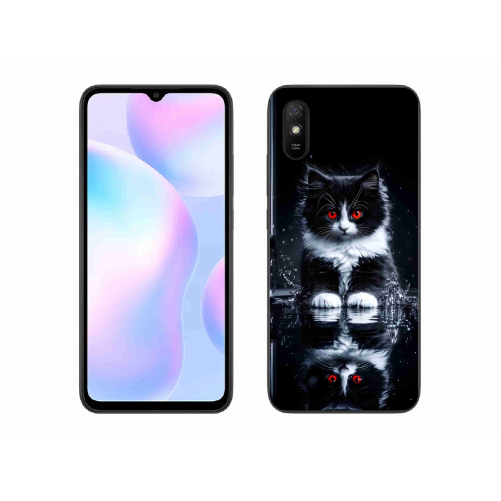 Gélový kryt mmCase na Xiaomi Redmi 9AT - čiernobiele mačiatko