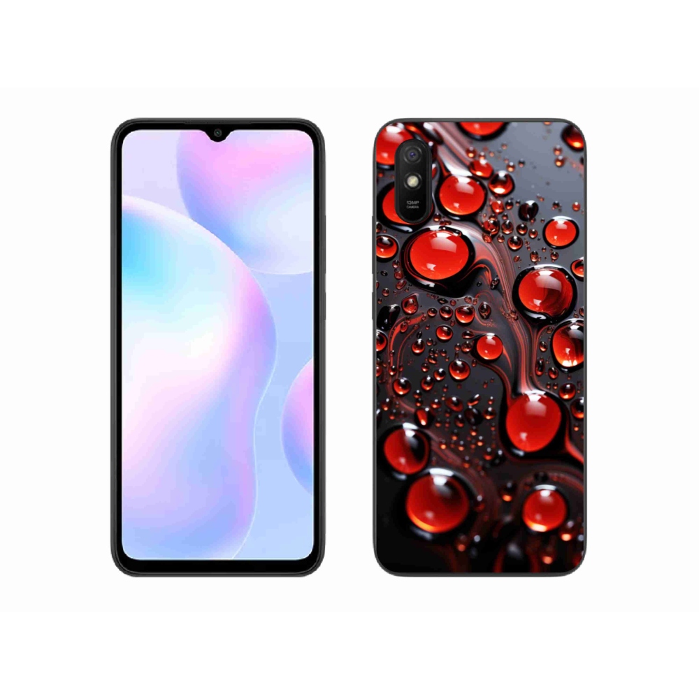 Gélový kryt mmCase na Xiaomi Redmi 9AT - červené kvapky 2