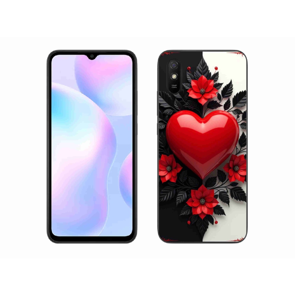 Gélový kryt mmCase na Xiaomi Redmi 9AT - červené srdce
