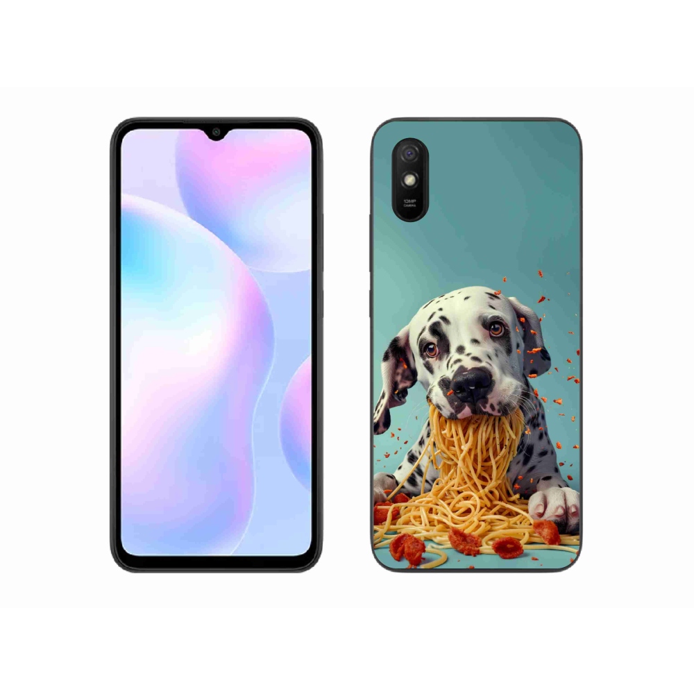 Gélový kryt mmCase na Xiaomi Redmi 9AT - dalmatín a špagety