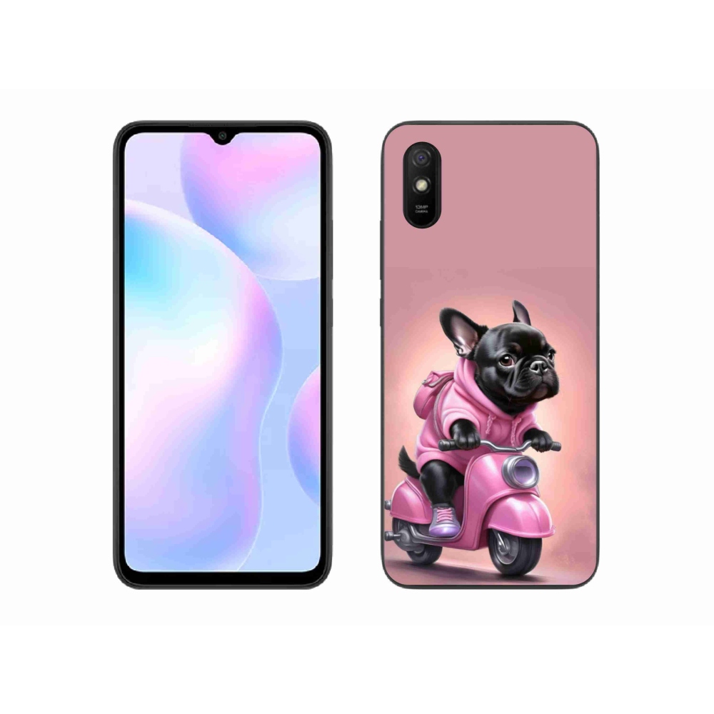 Gélový kryt mmCase na Xiaomi Redmi 9AT - francúzsky buldoček na skútri