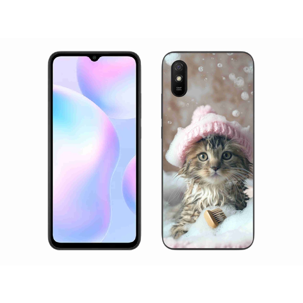 Gélový kryt mmCase na Xiaomi Redmi 9AT - mačiatko a kúpeľ