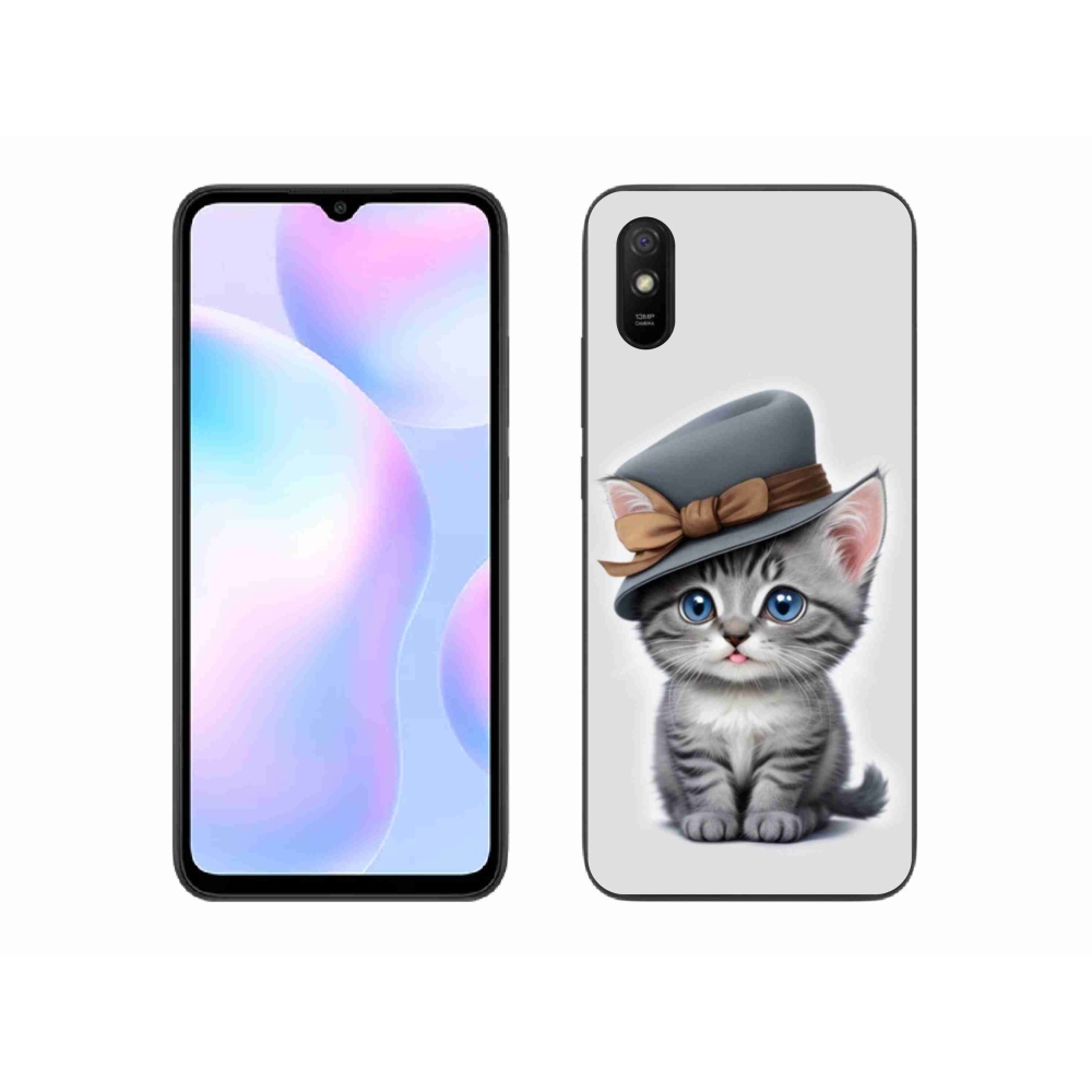 Gélový kryt mmCase na Xiaomi Redmi 9AT - mačiatko s klobúkom
