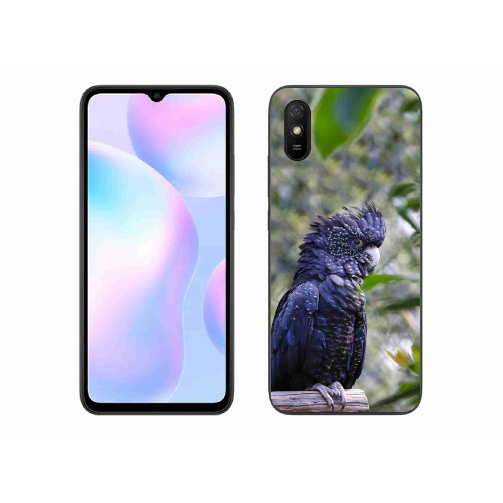 Gélový kryt mmCase na Xiaomi Redmi 9AT - papagáj kakadu čierny