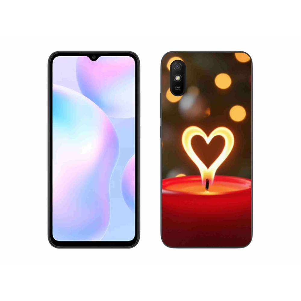 Gélový kryt mmCase na Xiaomi Redmi 9AT - srdce z plameňa