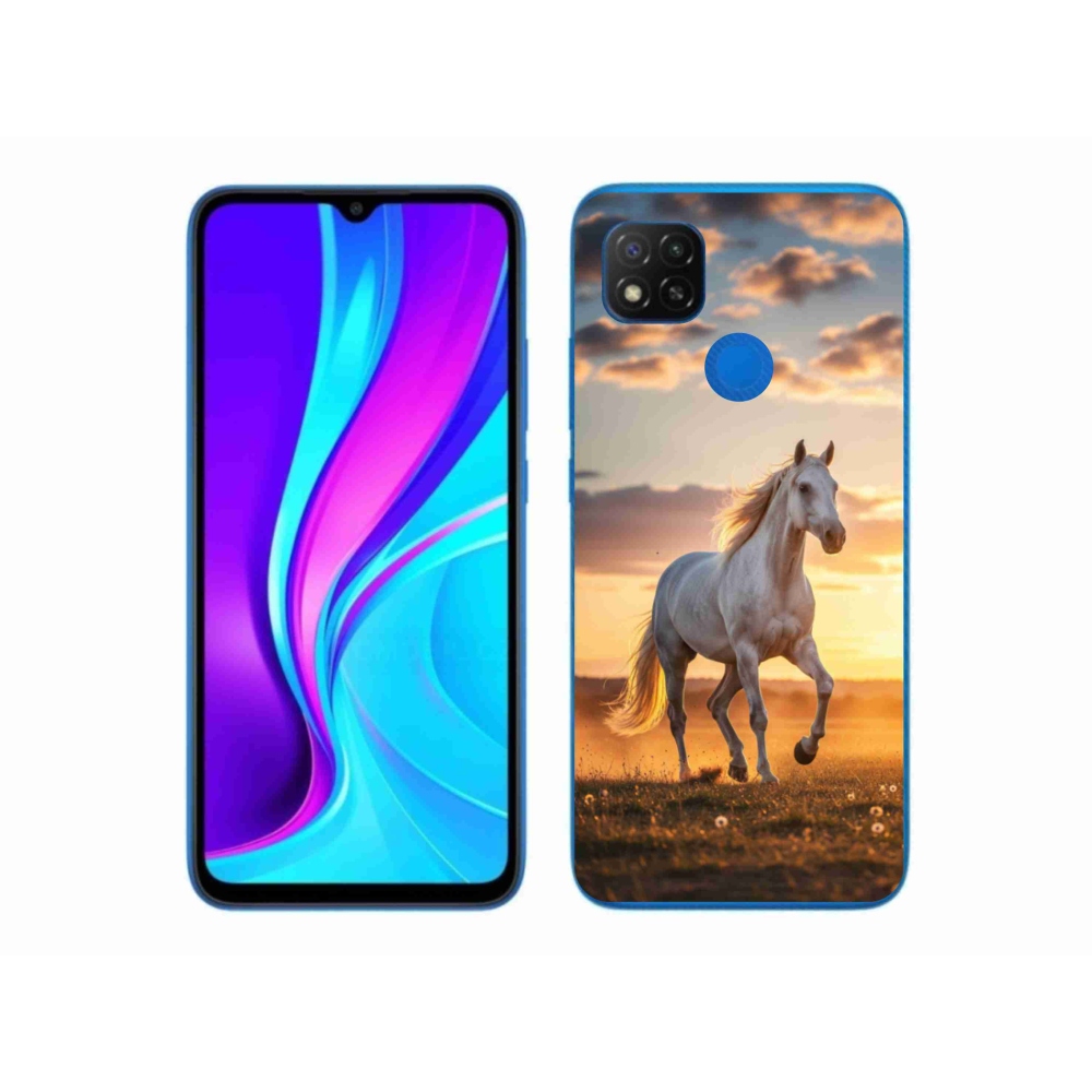 Gélový kryt mmCase na Xiaomi Redmi 9C - bežiaci biely kôň 2