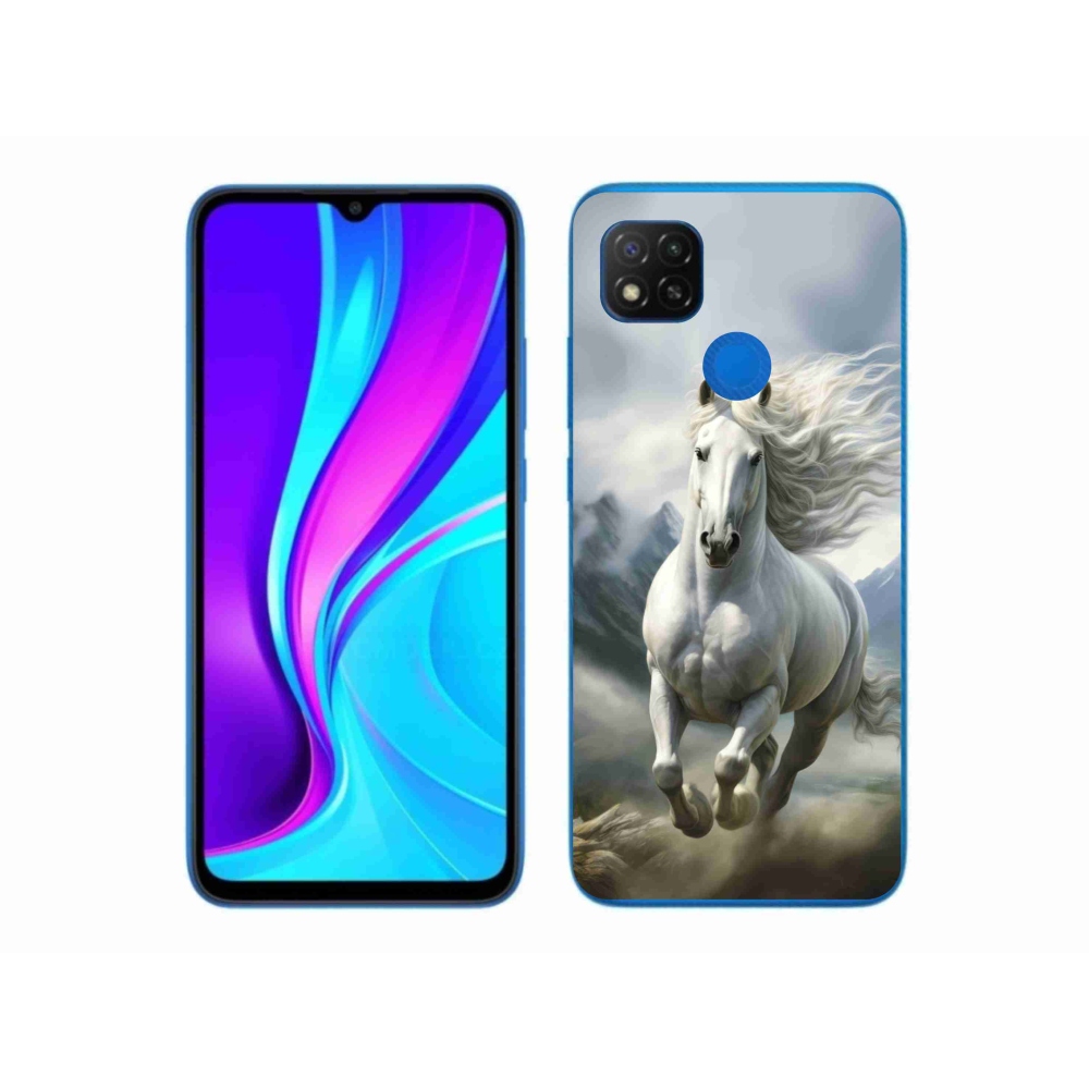 Gélový kryt mmCase na Xiaomi Redmi 9C - bežiaci biely kôň 3