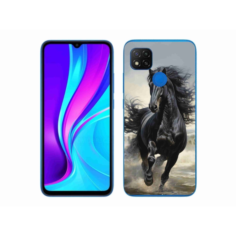 Gélový kryt mmCase na Xiaomi Redmi 9C - bežiaci čierny kôň